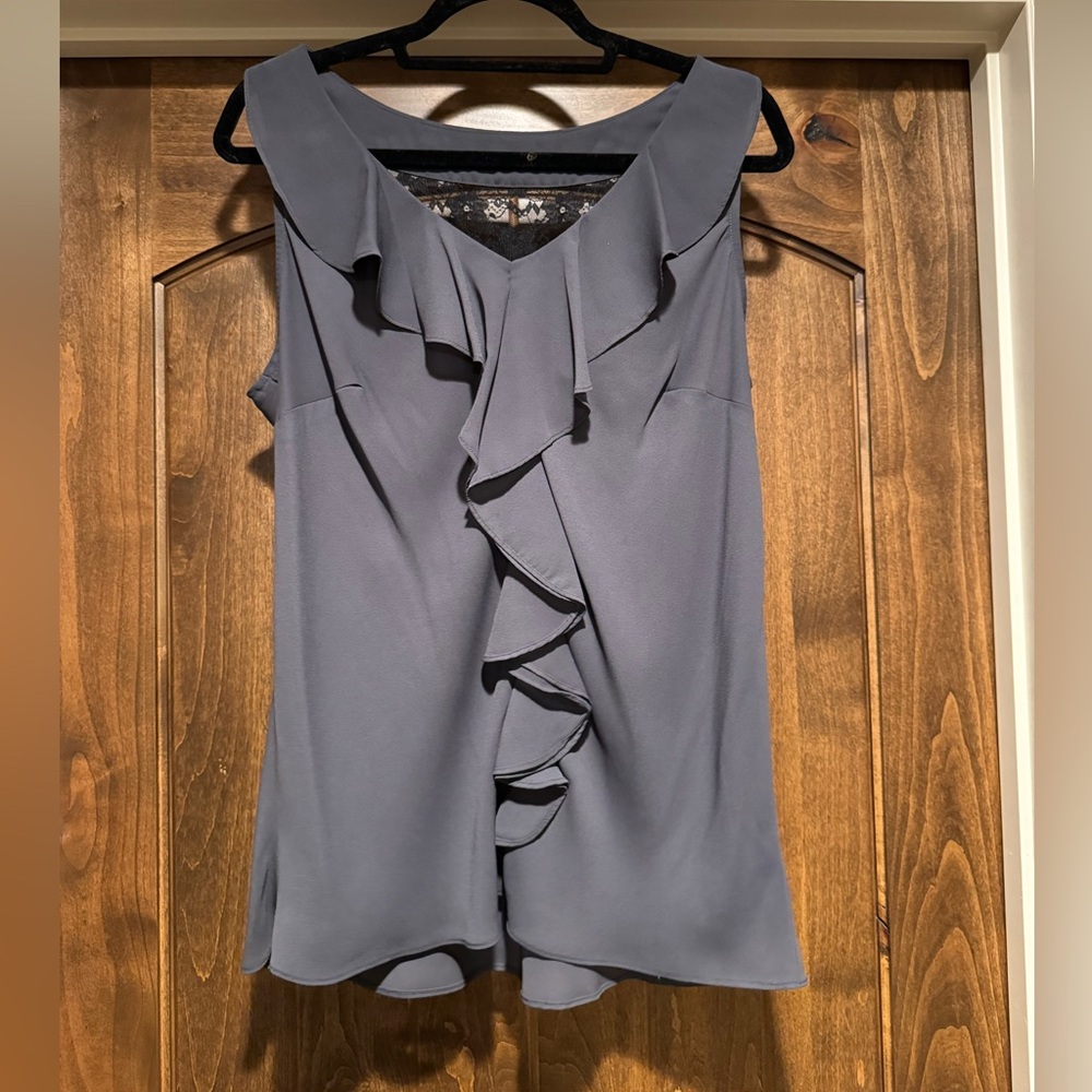 Gray sleeveless blouse